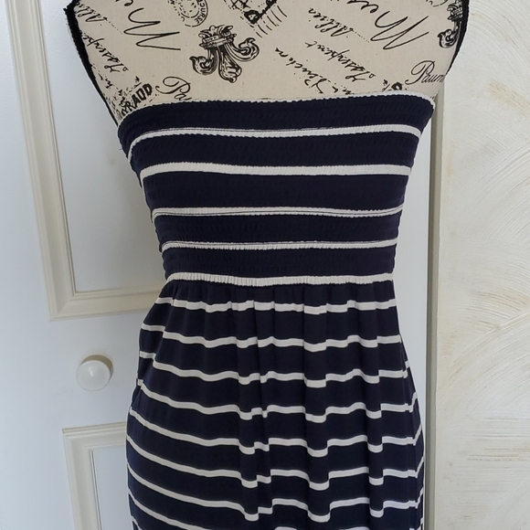 Zenana Navy and White Stripe Maxi - Picture 2 of 3